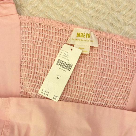 Maeve Puff Sleeve Square Neck Mini Pink Dress NWT Spring Summer Pastel Medium - Picture 8 of 8